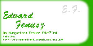edvard fenusz business card